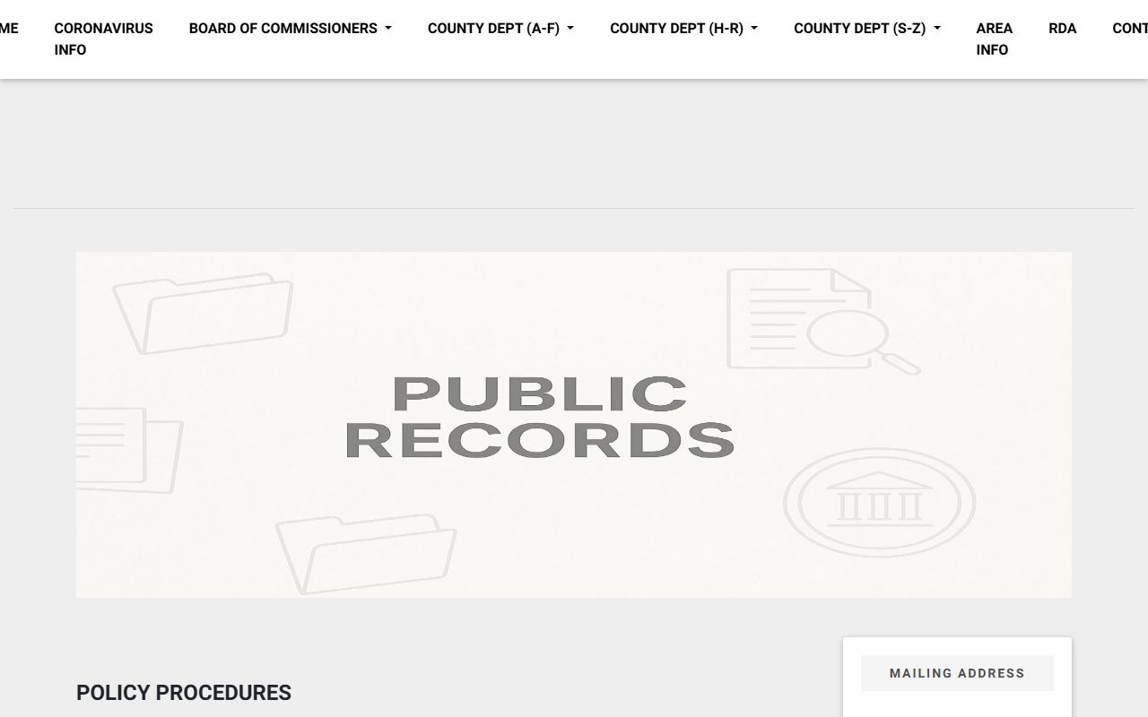Graham County inmate records public records request page