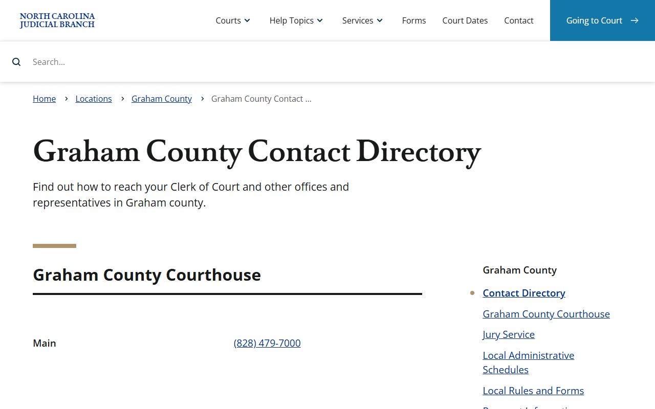 Graham County court records after jail arrest contact directory